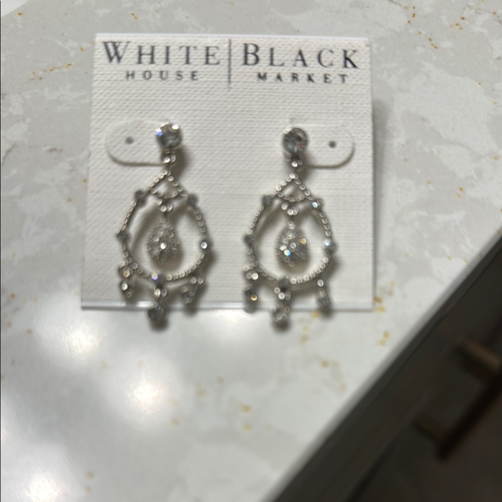 White House Black Market Sparkling Silver Earrings